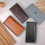 کیف پول کتی جاموبایلی دار چرم مردانه