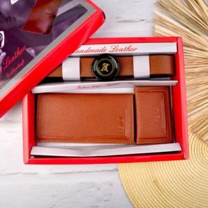 ست سه تیکه کیف پول، جاکارتی طلق دار، کمربند