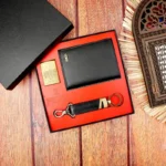 ست سه تیکه مردانه چرم کیف پول، فندک و جاکلیدی