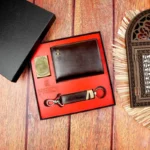 ست سه تیکه مردانه چرم کیف پول، فندک و جاکلیدی