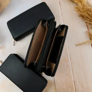 کیف پول دو زیپ مشکی