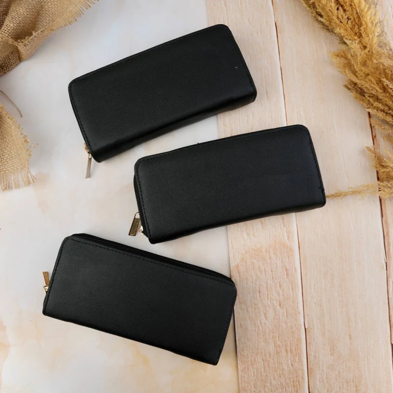 279-10 کیف پول دو زیپ مشکی