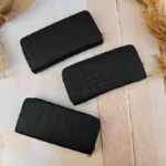 کیف پول دو زیپ حروفی مشکی