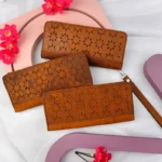 کیف پول دو لت مگنتی خاتم کاری چرم شتر