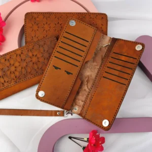 کیف پول دو لت مگنتی خاتم کاری چرم شتر