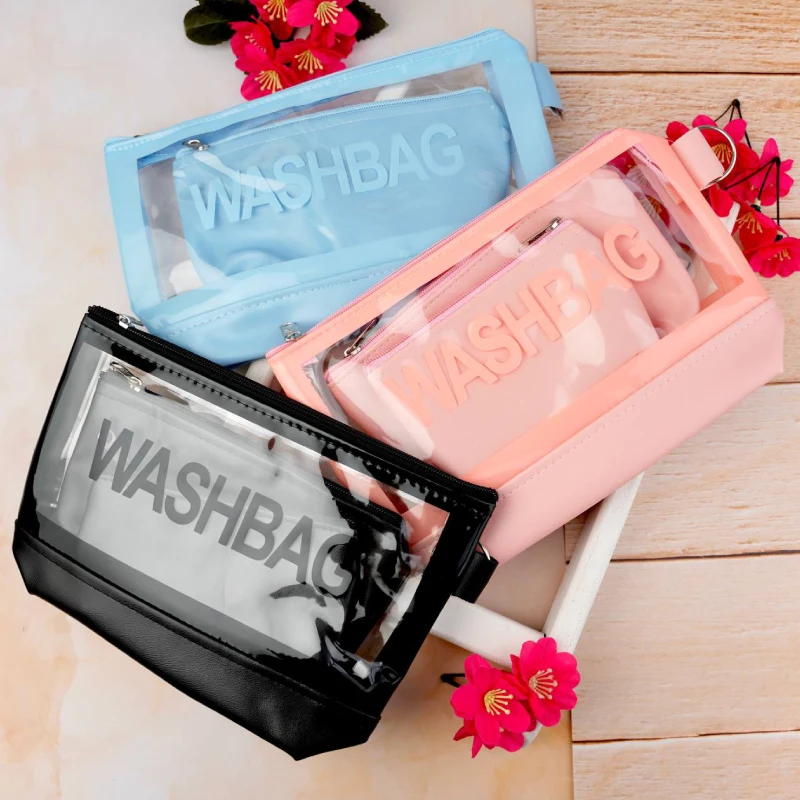 116-306 (1) واش بگ آرایشی طلقی سه تیکه