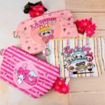 کیف آرایشی مخملی چاپی