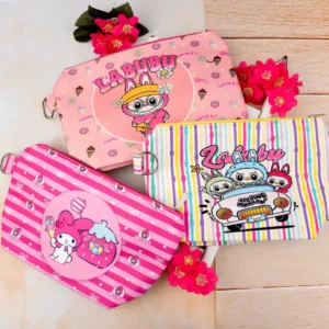 کیف آرایشی مخملی چاپی