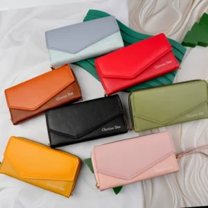 کیف پول پشت زیپ بزرگ سرخونه دار