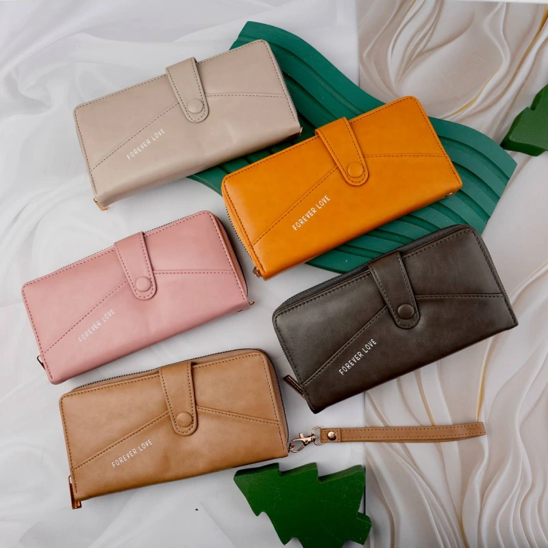 کیف پول پشت زیپ زنانه بنددار