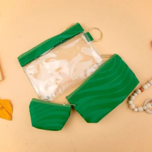 کیف آرایشی سه تیکه طلقی