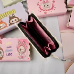 کیف پول تک زیپ چاپی فانتزی بنددار