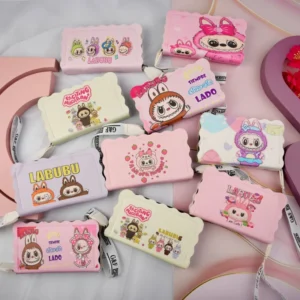 کیف پول تک زیپ چاپی فانتزی بنددار