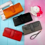 کیف پول زنانه بزرگ وسط زیپ دو طرفه