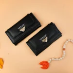 کیف پول دو لبه زنانه مشکی