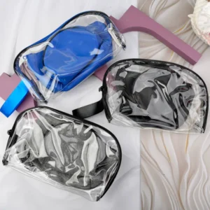 کیف آرایشی سه تیکه بیضی طلقی