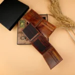 ست مردانه سه تیکه کیف پول جاکلیدی و فندک چرم طبیعی دست رنگ