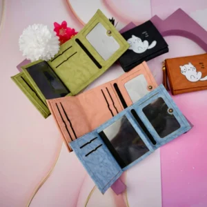 کیف پول سه لت کوچک ابری گربه