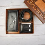 ست چهار تیکه کیف پول جاکارتی جاکلیدی رنگ مشکی