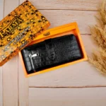 کیف پول پشت زیپ دو زیپ سنگی چرم