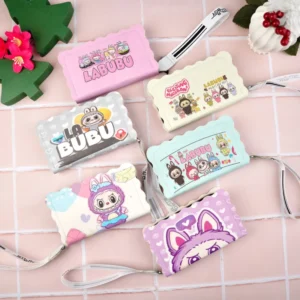 کیف پول تک زیپ چاپی فانتزی بنددار