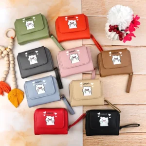 کیف پول پشت جاکارت دخترانه بنددار