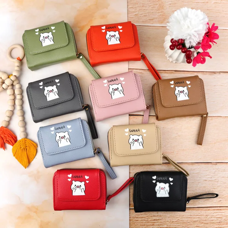 256-74 (1) کیف پول پشت جاکارت دخترانه بنددار