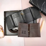 ست سه تیکه کوتاه کارتیر چرم طبیعی