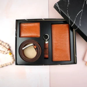 ست چهار تیکه کیف پول جاکارتی جاکلیدی کمربند چرم