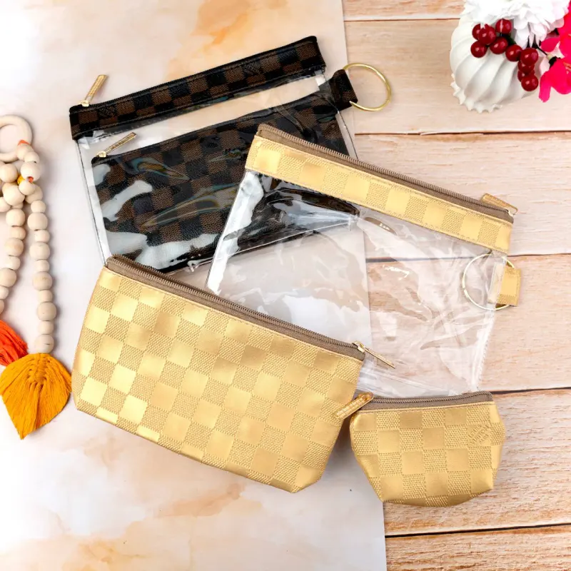 305-5 (1) کیف آرایشی سه تیکه ال وی مربعی