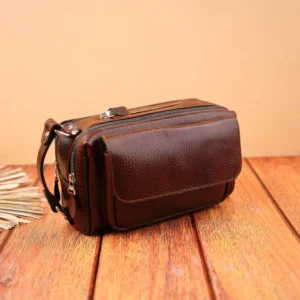 واش بگ جیب دار چرم مردانه