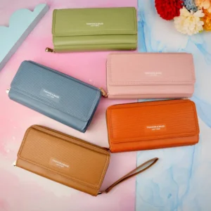 کیف پول پشت زیپ جیب دار زنانه پرادا بنددار