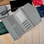 کیف پول زنانه تک لب هفتی پتینه بنددار