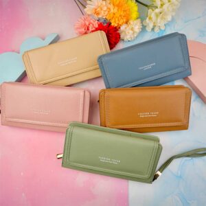 کیف پول پشت زیپ سرخونه دار بنددار زنانه