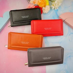 کیف پول پشت زیپ سرخونه دار بنددار زنانه