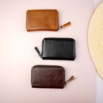 جاکارتی دورزیپ آکاردئونی ساده چرم مردانه