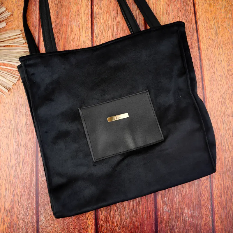 ساک دستی مخمل زنانه تیکه دار