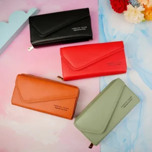 کیف پول پشت زیپ سرخونه دار بند دار زنانه