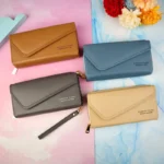 کیف پول پشت زیپ سرخونه دار بند دار زنانه