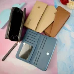 کیف پول پشت زیپ سرخونه دار بند دار زنانه