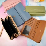 کیف پول پشت زیپ سرخونه دار آجری پرادا بنددار