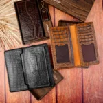 نیم ست کیف پول کتی موجی جاکلیدی چرم طبیعی