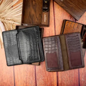 نیم ست کیف پول کتی دو تیکه جاکلیدی چرم طبیعی