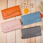 کیف پول پشت زیپ سرخونه دار بزرگ زنانه بنددار