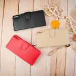 کیف پول پشت زیپ بزرگ زنانه بنددار بالری