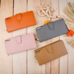 کیف پول پشت زیپ بزرگ زنانه بنددار بالری