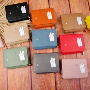 کیف پول جاکارتی آکاردئونی وسط زیپ طرح خرگوش