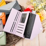 کیف پول زنانه دو لبه دو رنگ یراق v