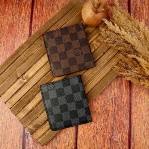 کیف پول کتابی پولخور ال وی چهارخونه