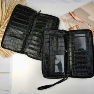 کیف پول دسته چکی سنگی مشکی